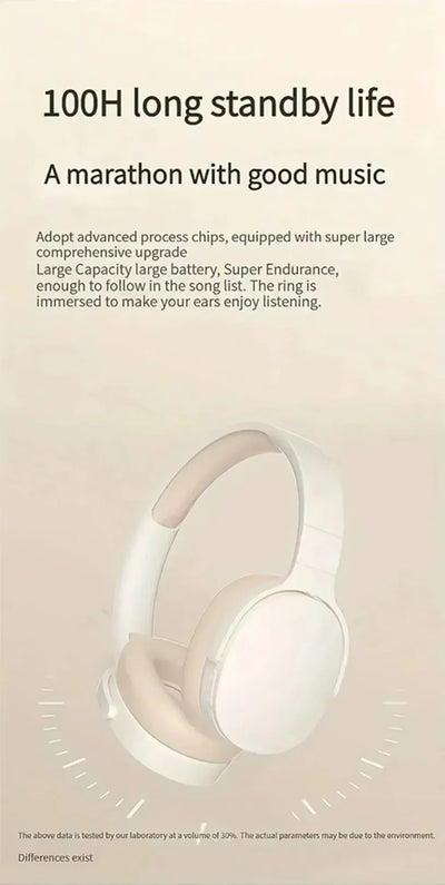 Fashion HIFI Stereo Headsets True Sports With Earphones TF/AUX Music Player with MicWireless Bluetooth Headphones Over Ear