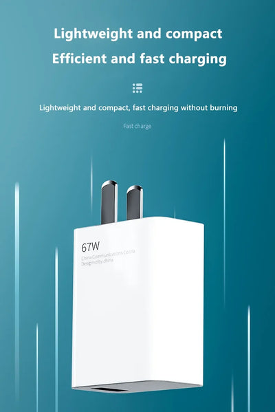 For Xiaomi Original 67W USB Super Fast Charger Power Adapter Mi 12 11 6A Type C Cable POCO X5 X4 Pro Redmi Note 9 10 11 Charging