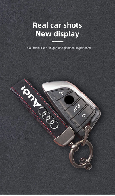 1Pcs Car Styling Keychain Ring Suede Key Accessories For Audi Sline A1 A3 A4 A5 A6 A7 A8 Q2 Q3 Q5 Q7 Q8 TTS B6 B8 C5 B9 S1 S5 S7