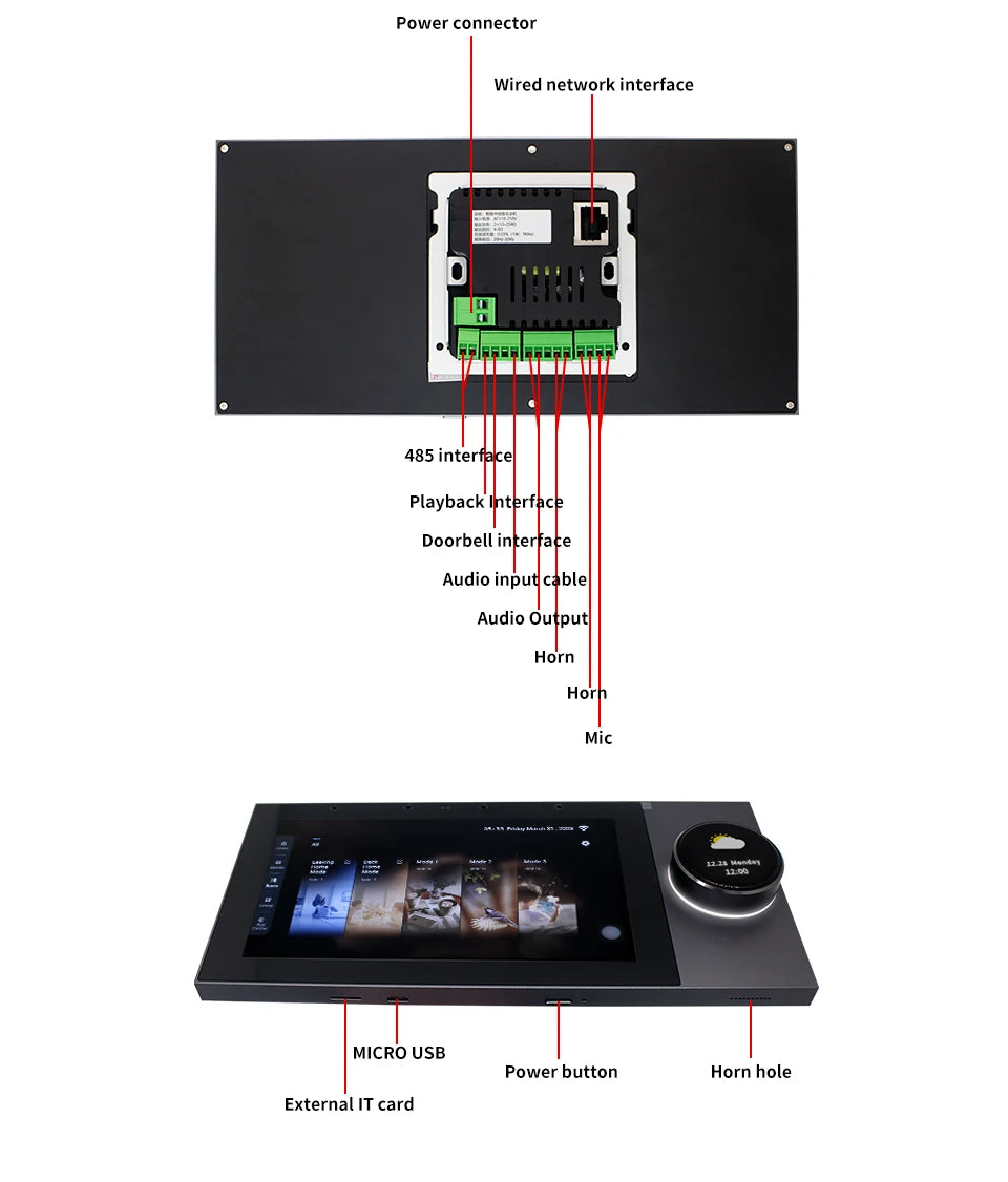 7-inch Wifi Smart Home One Click On Control Panel Multifunction Integrated Tuya Zigbee & Bluetooth Gateway Electronic Panel