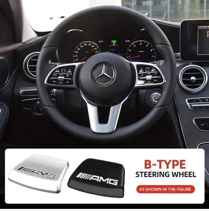 Car Interior Steering Wheel Badge Sticker Panel Center Emblem For AMG Mercedes Benz W212 W213 W205 GLA CLA GLC GLE New C/E Class