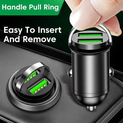 Car Dual USB Car Charger 100/200W Mini USB C Car Phone Charger QC3 Fast Charging Adapter for IPhone Xiaomi Huawei Samsung