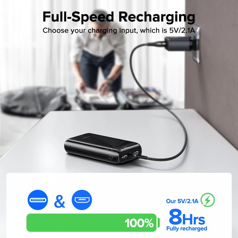 QOOVI 20000mAh Power Bank Ultra-thin Portable Charger For iPhone 15 Xiaomi Samsung Huawei External Battery 10000 mAh PowerBank