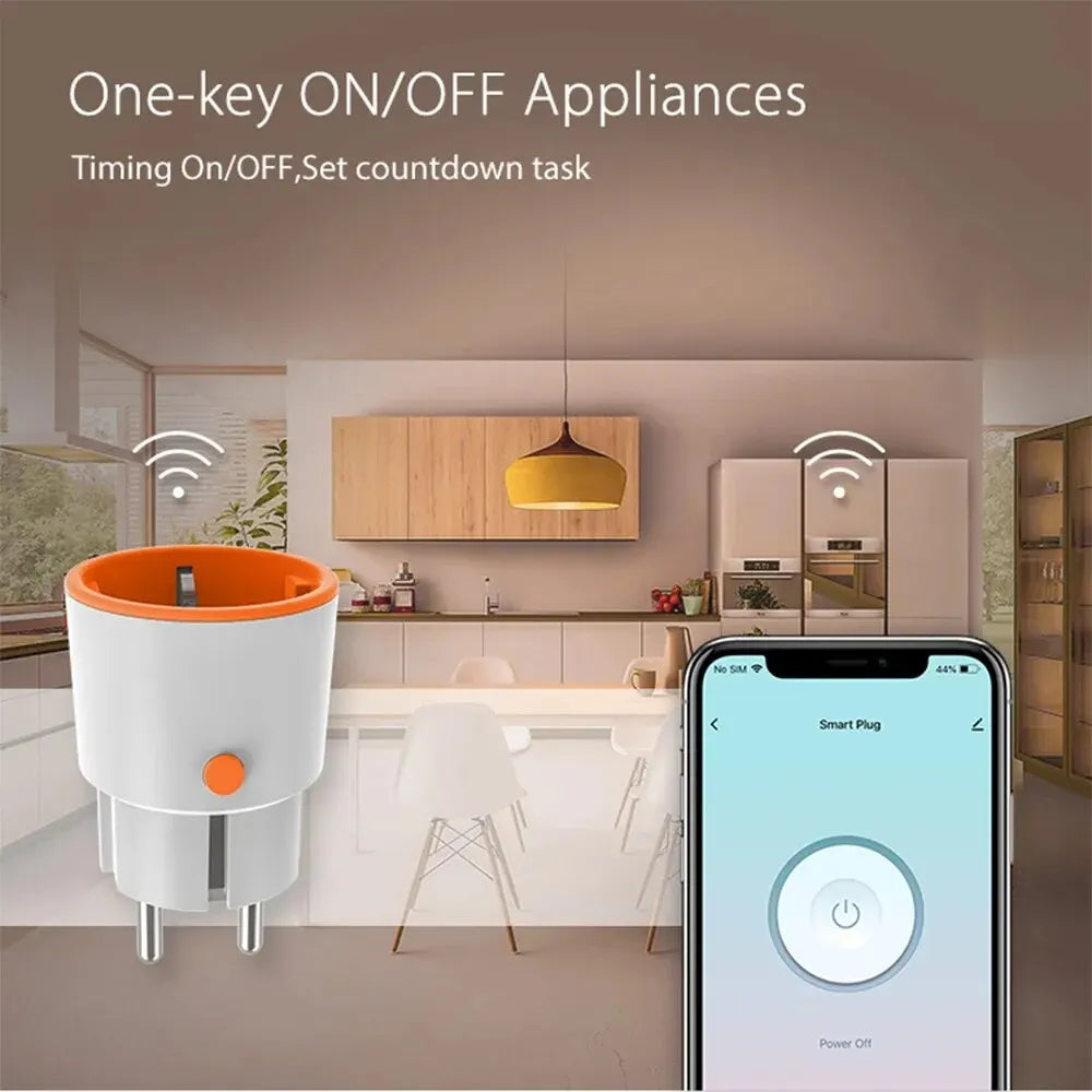 Haozee Smart Zigbee Plug Socket 3680W 16A Power Energy Monitoring Timer Switch EU Outlet Home Assistant Zigbee2mqtt