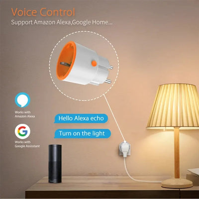 Haozee Smart Zigbee Plug Socket 3680W 16A Power Energy Monitoring Timer Switch EU Outlet Home Assistant Zigbee2mqtt