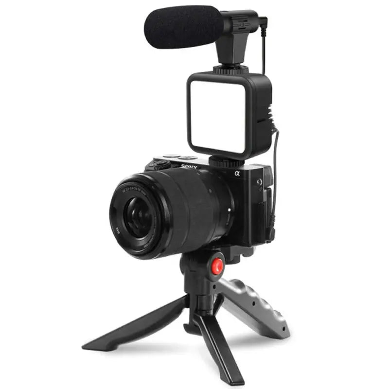 Portable Vlogging Kit Video with Tripod Bluetooth Control for SLR Camera Smartphone Youtube Photography Light Stand Microphone