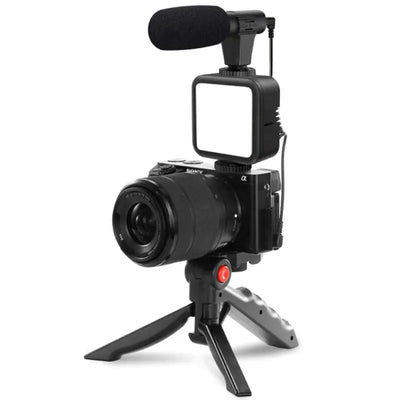 Portable Vlogging Kit Video with Tripod Bluetooth Control for SLR Camera Smartphone Youtube Photography Light Stand Microphone