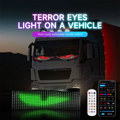 Large APP Truck Car Devil Eye LED Pixel Panel Light Remote Music Control Custom Text Lighting Scrolling For Board Windshield