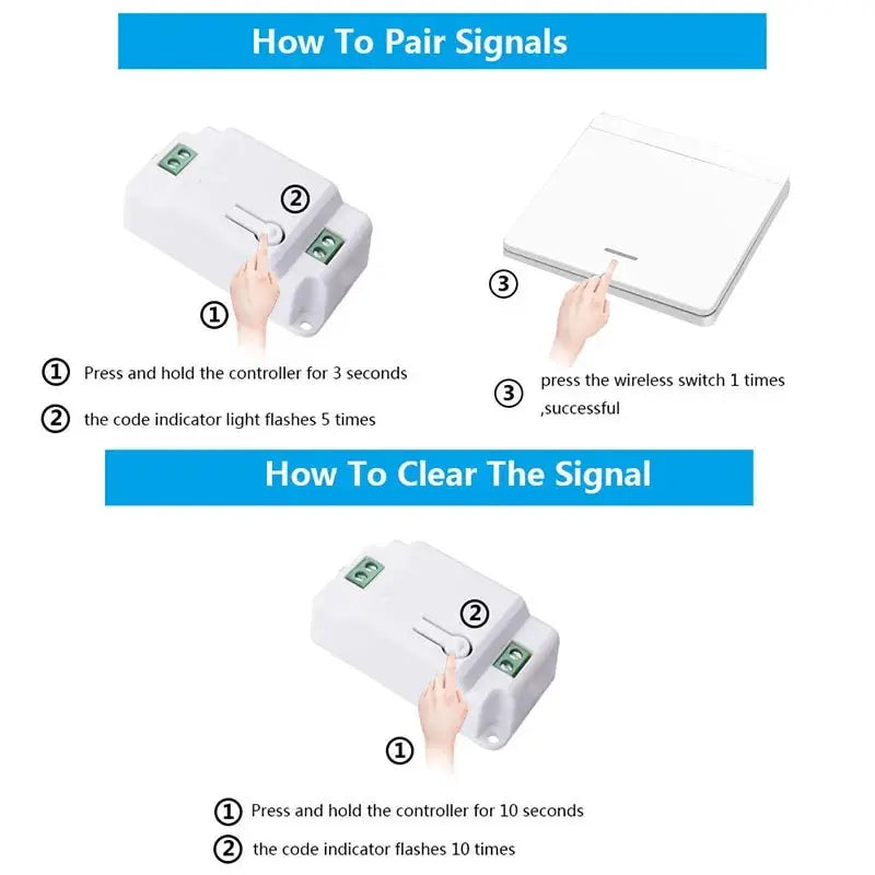 1/2/3 gang 433Mhz smart push Wireless Switch Light RF Remote Control 110V 220V Receiver home Wall button Ceiling Lamp