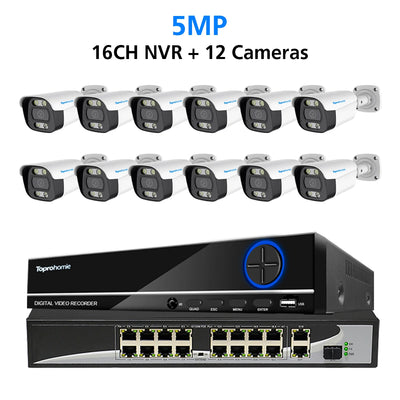 16CH 4K 8MP H.265 POE NVR CCTV Security Camera System with 5MP Audio Record IP66 Outdoor Waterproof IP Camera Video Surveillance
