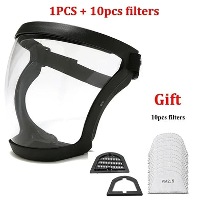 Work Protection Mask Transparent Facial Shield Transparent Facial Protector Face Protective Screen Kitchen Accessories Gadgets