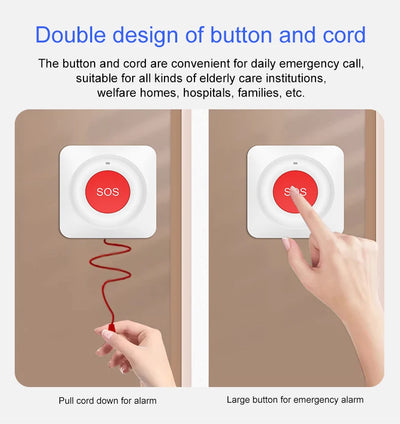 Tuya Smart Wireless SOS Emergency Call Button WiFi/Zigbee Button for Elderly Children Patients Safety Alert and Assistance