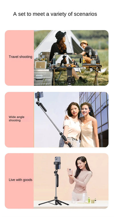Roreta Portable Stabilizer camera tripod with wireless remote control and 360 ° rotation for video recording and live streaming