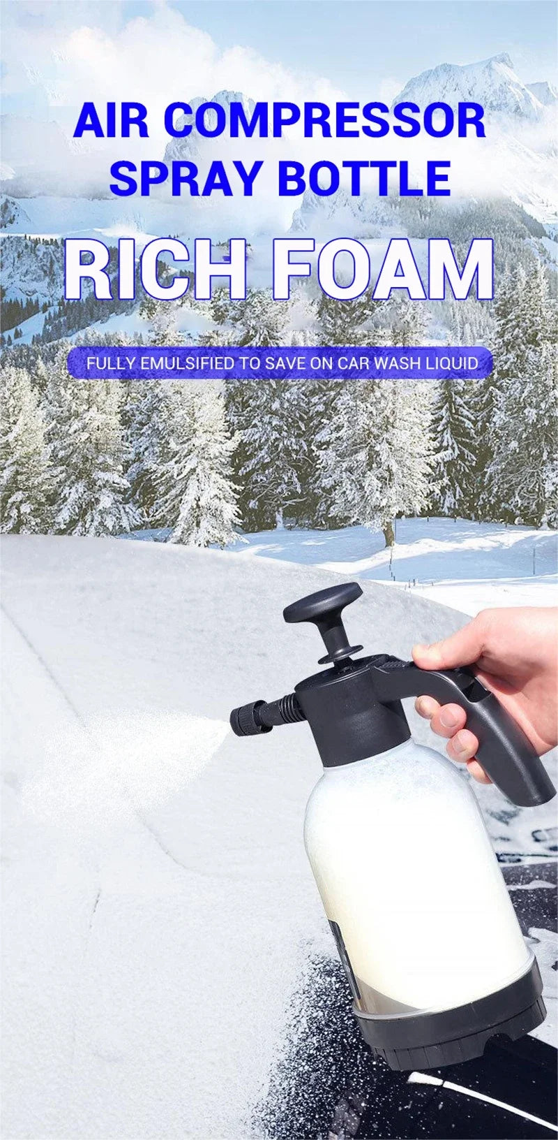 Car wash foam spray can high pressure hand spray car wash pot 2L dual-purpose car wash spray head watering garden spray pot