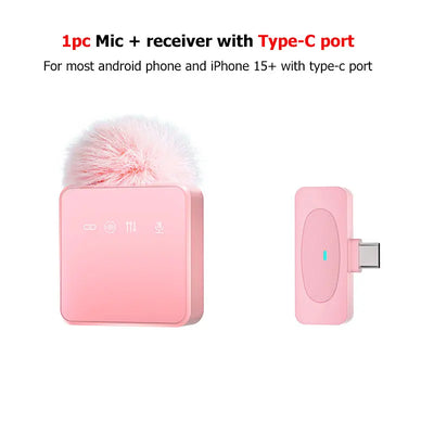 Professional Wireless Lavalier Microphone with Noise Reduction Recording Mute Function Cell Phone Portable Audio Video Live MIC