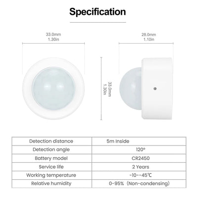 Tuya 2 in 1 Zigbee Mini PIR Motion Detector + Bright Lux Light Passive Infrared Security Burglar Alarm Sensor App Remote Control