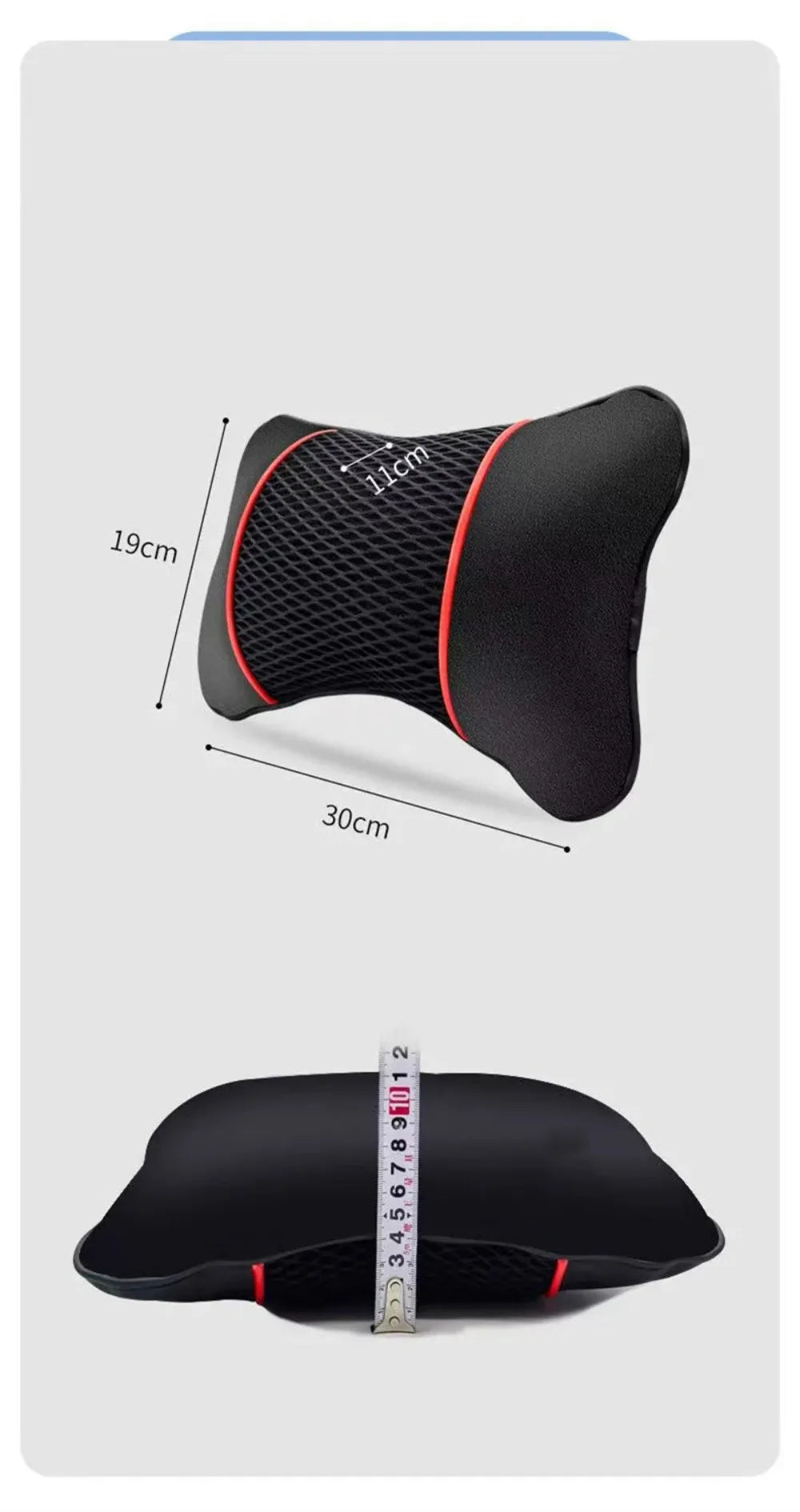 Car Universal Seat Headrest Double Side Pu Leather Neck Memory Pillow Head Support Protector Cushion Auto Travel Accessories