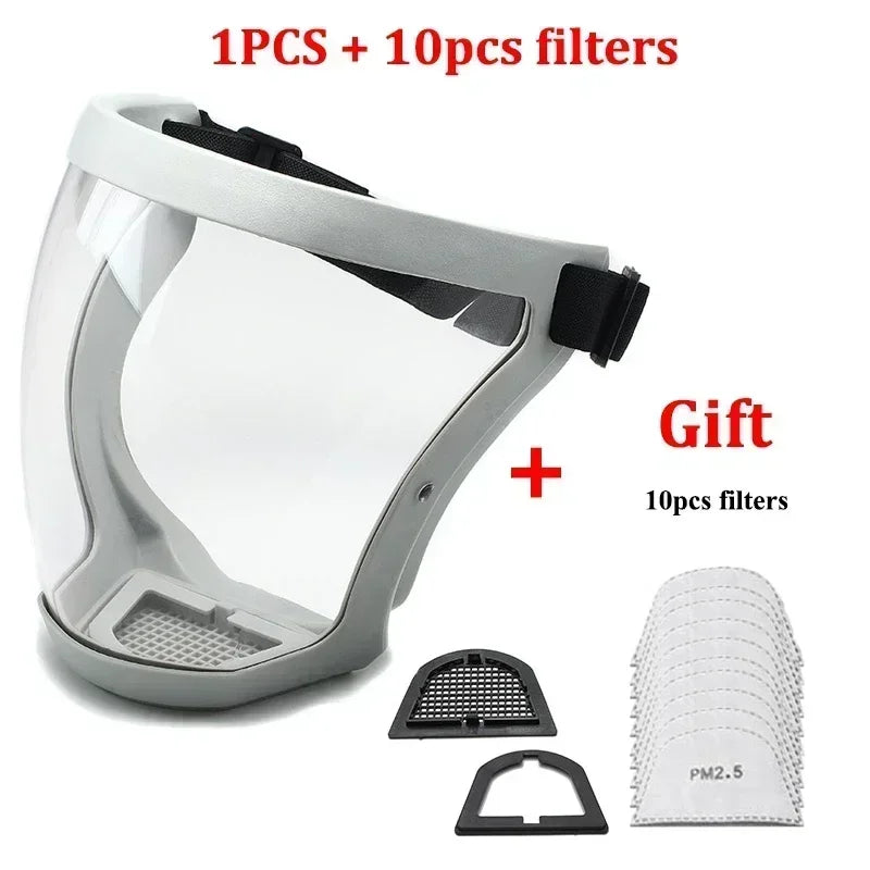 Work Protection Mask Transparent Facial Shield Transparent Facial Protector Face Protective Screen Kitchen Accessories Gadgets