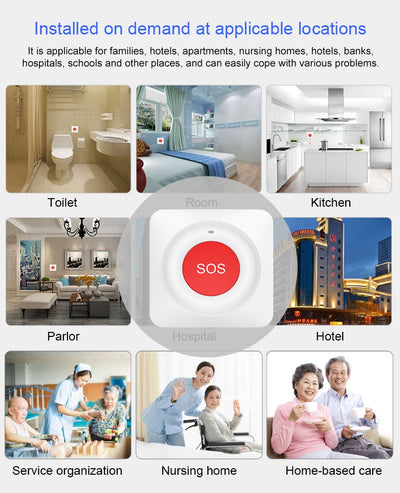 Tuya Smart Wireless SOS Emergency Call Button WiFi/Zigbee Button for Elderly Children Patients Safety Alert and Assistance