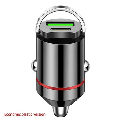 Car Dual USB Car Charger 100/200W Mini USB C Car Phone Charger QC3 Fast Charging Adapter for IPhone Xiaomi Huawei Samsung